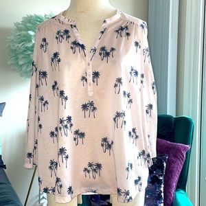 H&M blouse, palm trees. Size Medium